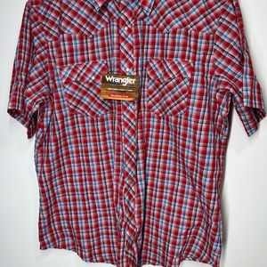 Wrangler Short‎ Sleeve Plaid Wrancher Shirt - XL